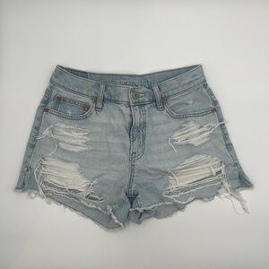 American Eagle Outfitters Distressed Light Blue Jean Shorts